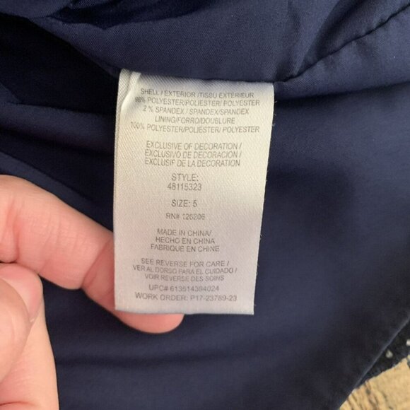 Pippa And Julie Girl's Size 5 Navy Blue And White Polka Dot Dress - Picture 6 of 8